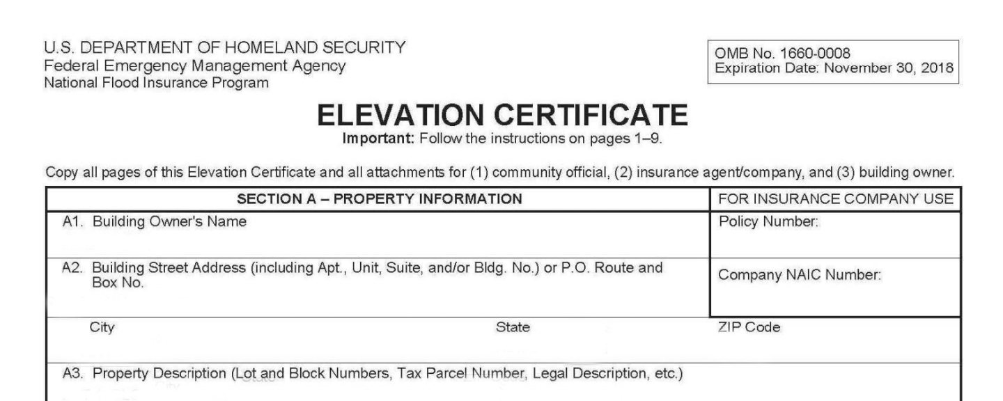 Flood Elevation Certificate